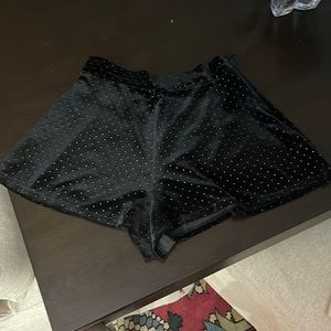 Black velvet shorts